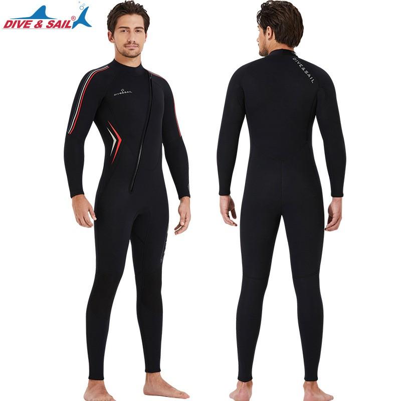 3mm Diving Suit Men's One-piece Thermal Surfing Long-sleeved Cold-proof Snorkeling Swimsuit