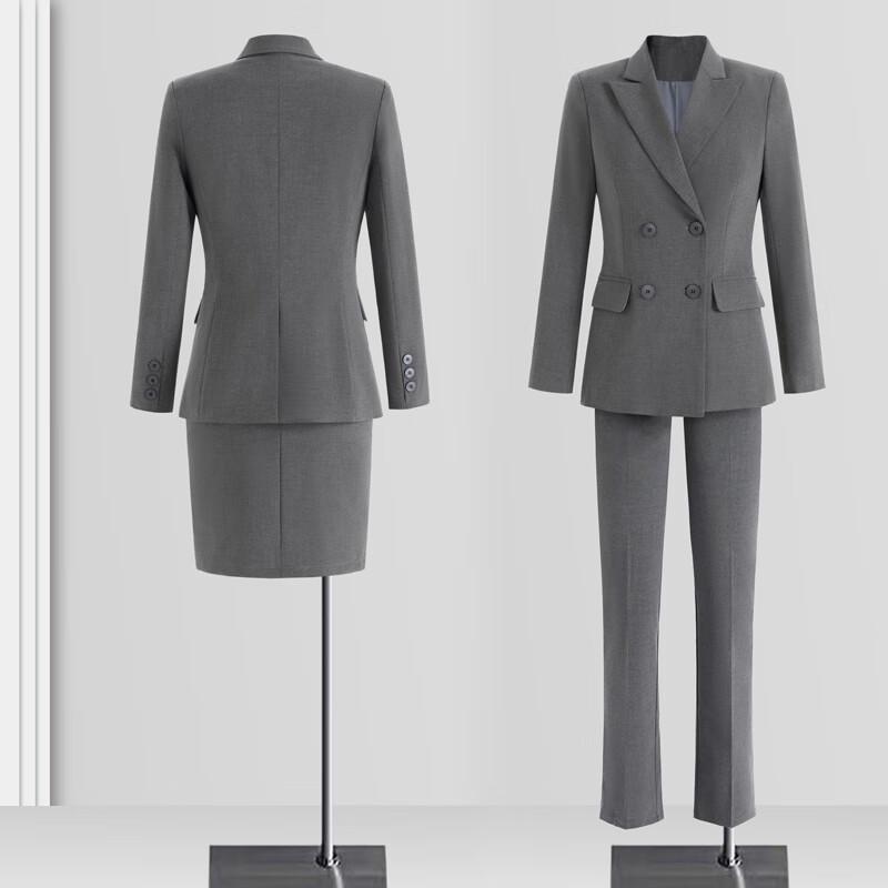 Teluoman Damen Faltenfreies Büro-Anzug 3-teiliges Set