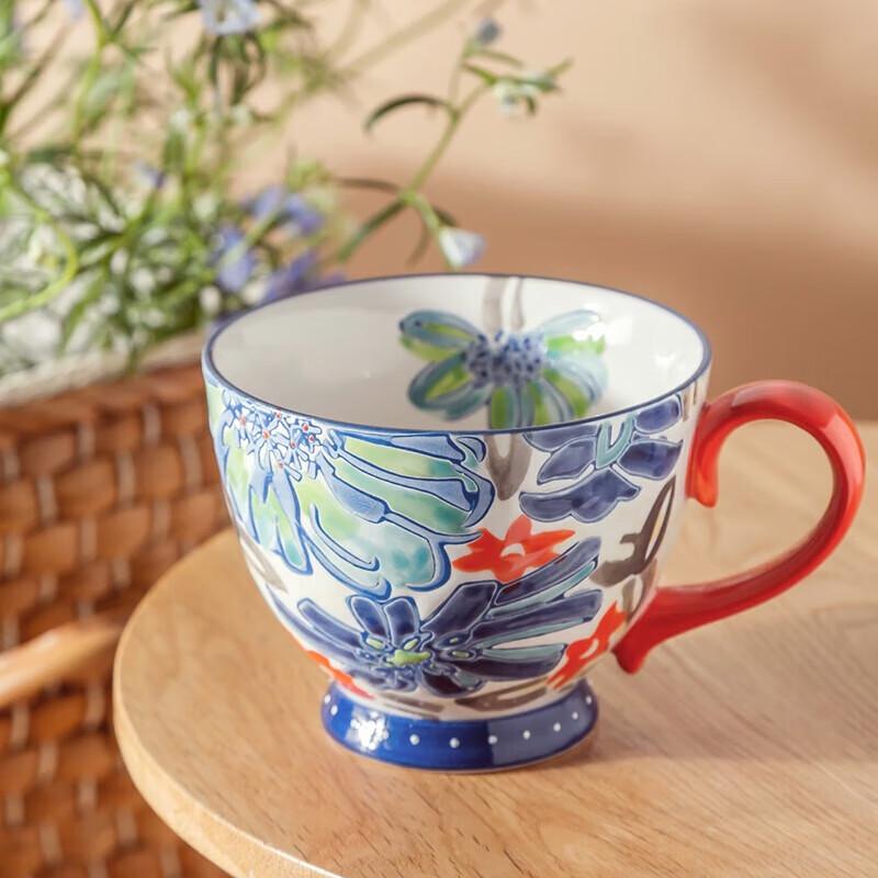 JOYYE Flower Wish Ceramic Mug with Spoon