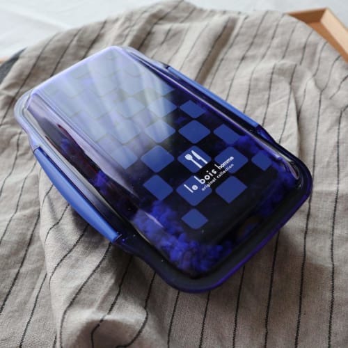 Komori Resin Bento Box, Le Bois Homme Dome Lunch Box, Blue, 750ml, Made in Japan