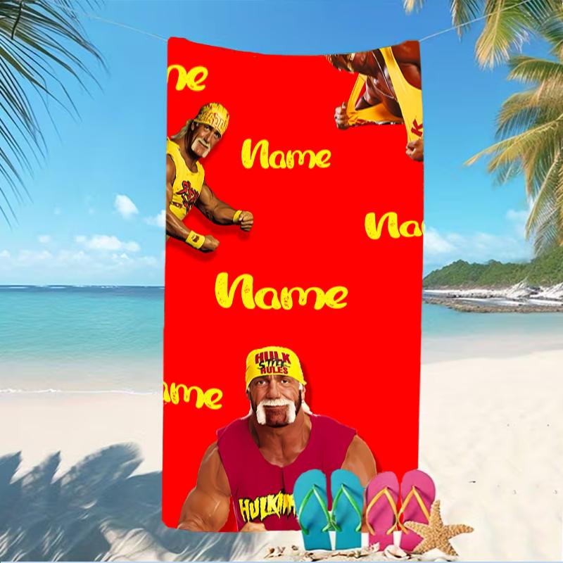 Customizable personalized beach towels Hulk Hogan themed designs.Suitable for the beach, yoga, sports;ideal as beach accessories