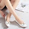 Spring Woman Flats Shoes Ballets Metal Buckle Bow Ladies Ballerina Dress Pointed Toe Slip on Loafers OL Office Casual Sapatos