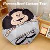 8‑Rib Automatic Umbrella, Mafalda Design Foldable Umbrella for Sun Rain Protection Travel