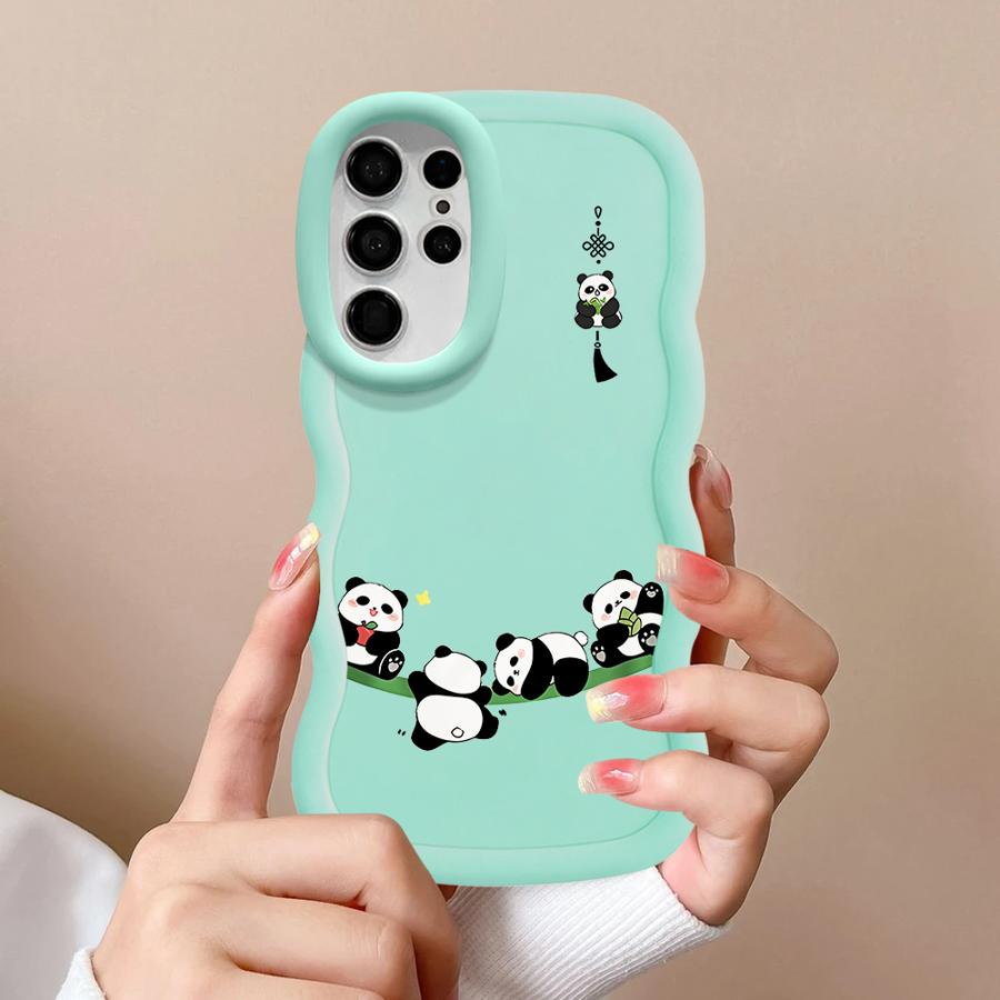 Cartoon Cute Panda Soft Phone Cover Case for Samsung Galaxy S21 S25 A26 S23 Plus S22 Ultra S20 FE A25 S24 A36 A54 A35 A34 A24