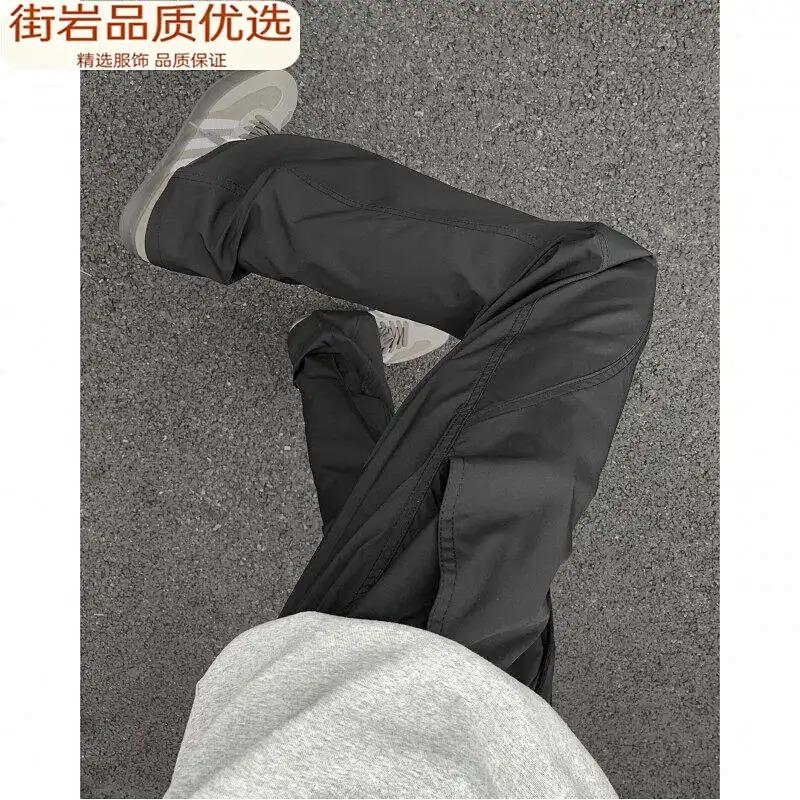 Women s Quick-Dry Wide Leg Cargo Pants, Elastic Waist Drawstring Casual Trousers With Flared Hem S