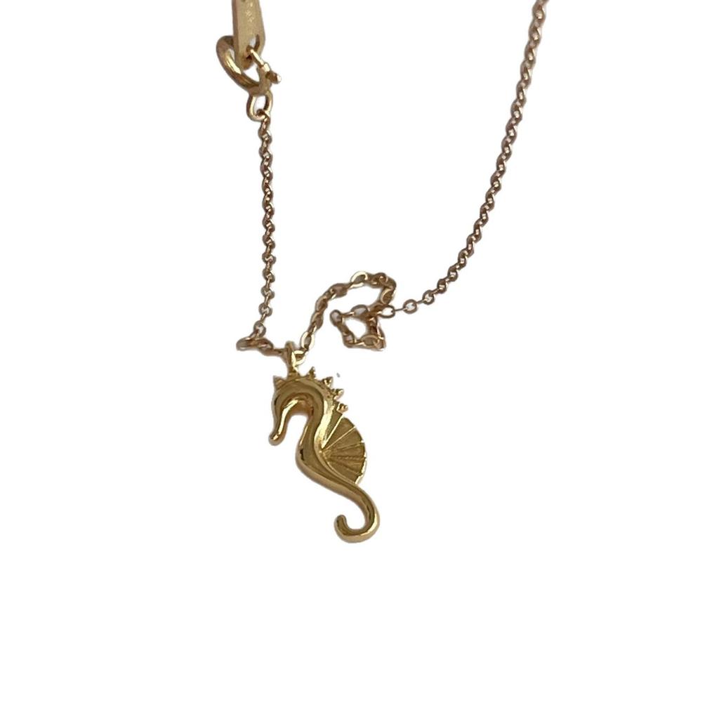 Korean White Copper Plated Seahorse Clavicle Chain Necklace