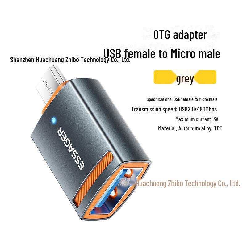 

Адаптер OTG серии ESSAGER Tracer: Совместим с мобильными телефонами USB3.0, компьютерами и планшетами