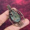 Tree Of Life Moss Prehnite Pendant Copper Wire Wrapped Pendant Gemstone Jewelry