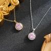 Elegante Dames Ronde Ketting met Smaragd Hartvormige Hanger, Koperen Micro-Inleg Zirkonia, Roestvrij Staal – Stijlvolle en Veelzijdige Sieraden.