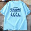 Mermaid Fish TShirt Trendy Beach T Shirt Summer Vacation Tshirt Shortsleeve Printed Cotton Graphic Tees Womens Top Clothes