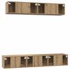 Wall Mounted TV Cabinet Set 5 Pcs Artisan Oak Wood Based Material