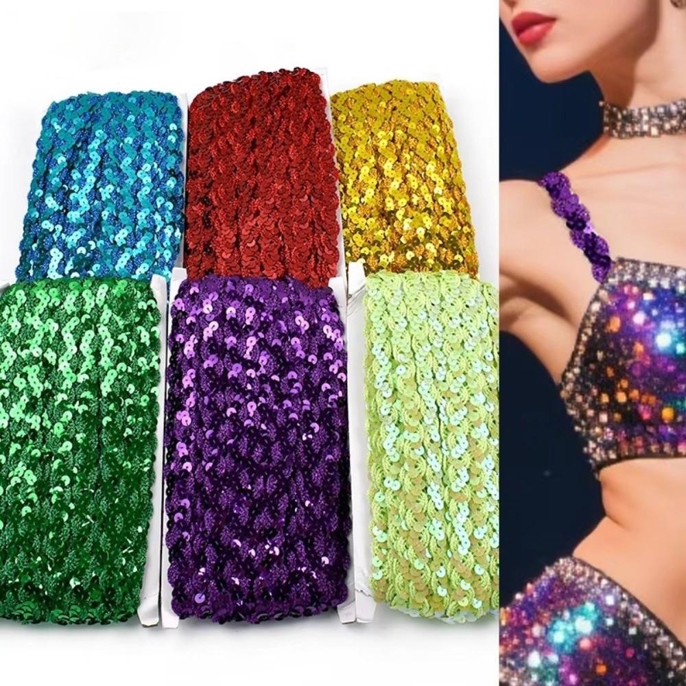 DIY Sewing Sequin Lace Braided Band 15MM Dress Wedding Tape Decor Ribbon Trim Sewing Clothes Stage