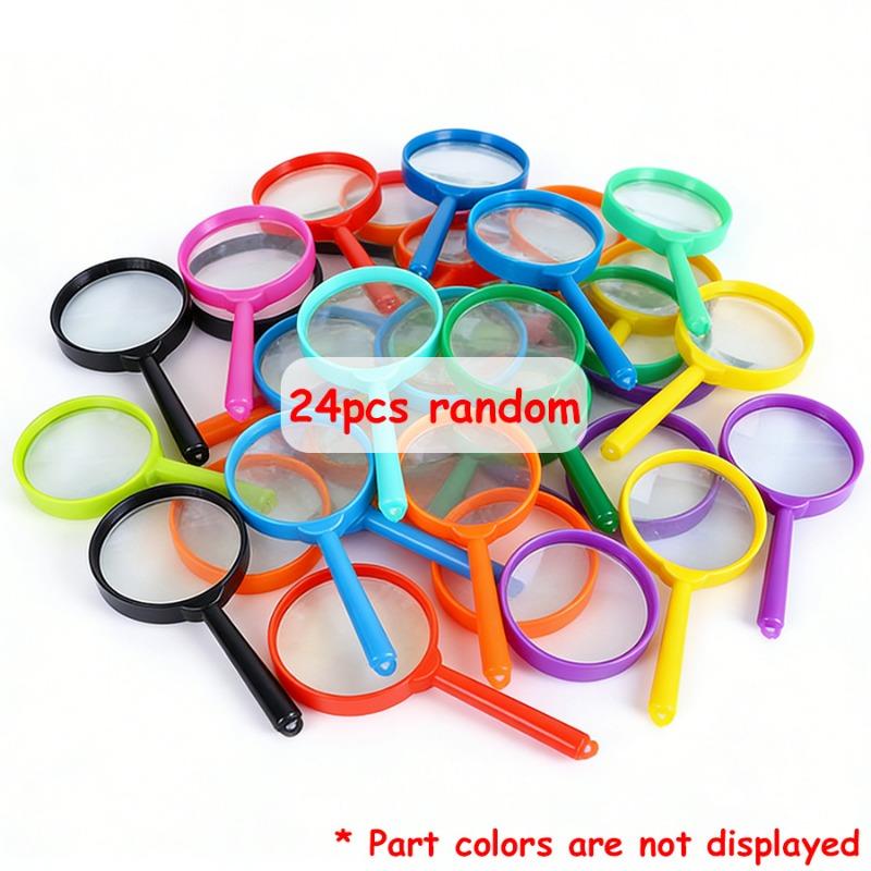 

24 48 Portable plastic handheld magnifying glasses 24pcs різнокольоровий