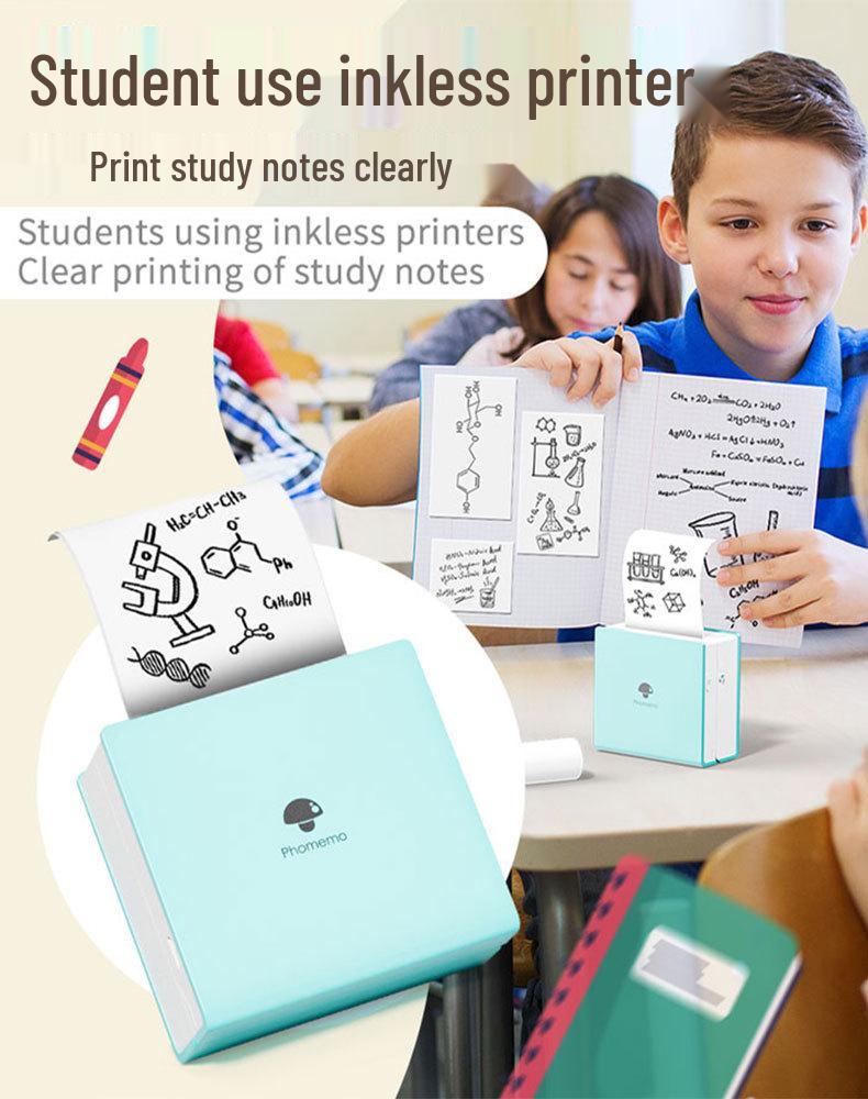 Phomemo M02 Portable Mini Thermal Printer – Bluetooth, Inkless for Mobile Devices