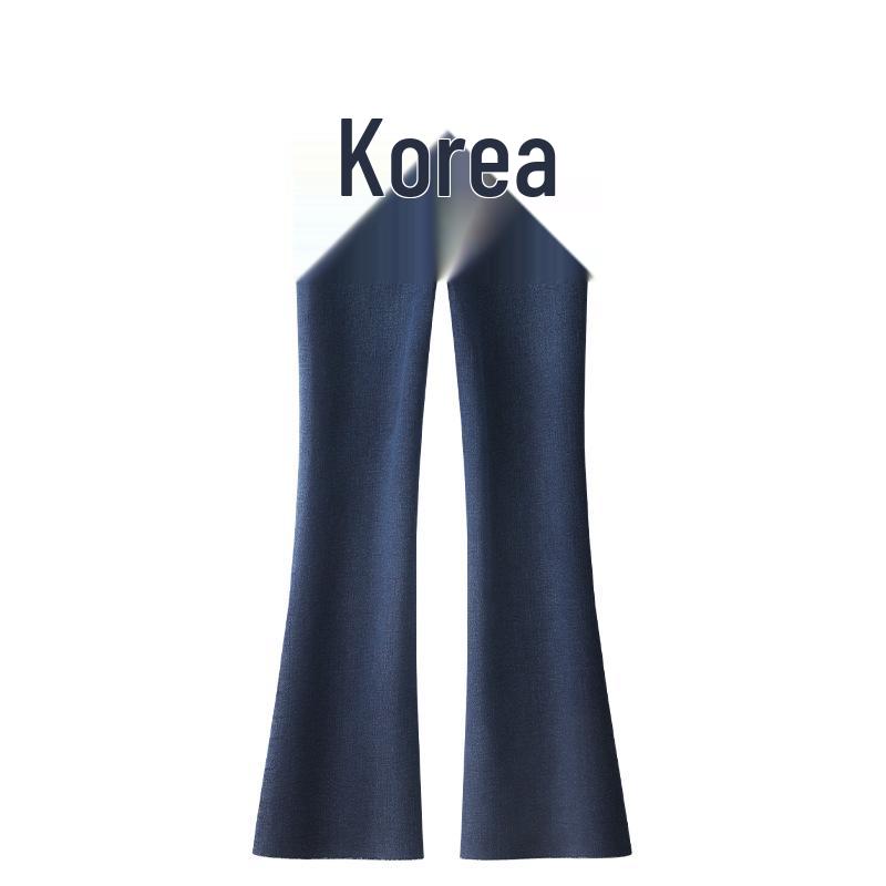 Women's Fleece-Lined Micro-Flared Jeans, 2024 Slim-Fit Horseshoe Style, High-Waisted, Ideal for Petite, Autumn/Winter.