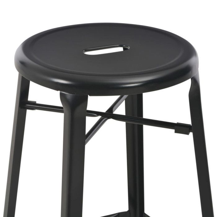 VidaXL 4x Tabourets de Bar Chaise de Pub Tabouret de Comptoir Siège de Bistro Chaise de Comptoir Salle à Manger Cuisine Noir 3054558
