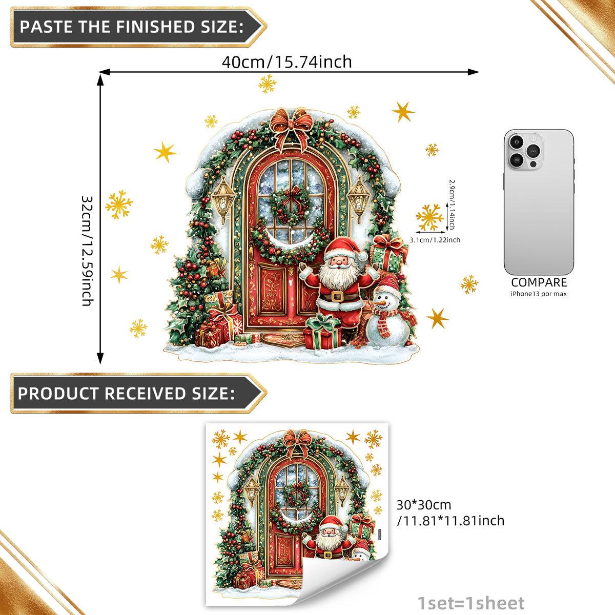 

A Variety Of Hand-Painted Christmas Atmosphere Animal Bronzing Wall Stickers Decorate Children S Room Bedroom Background Self-Adhesive Wall Stickers