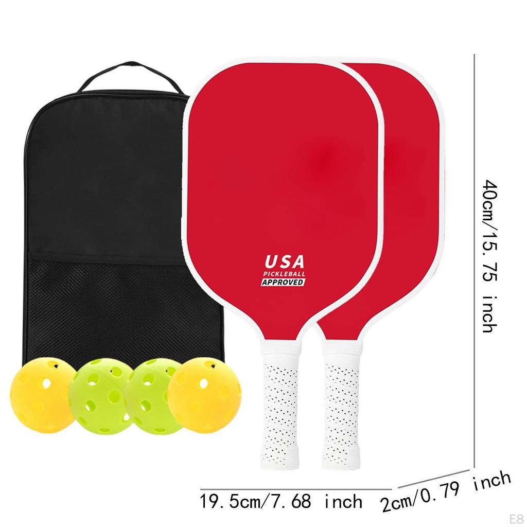 2Pcs Pickleball Paddles Racquets for Indoor Outdoor Use Patio Gym Style A