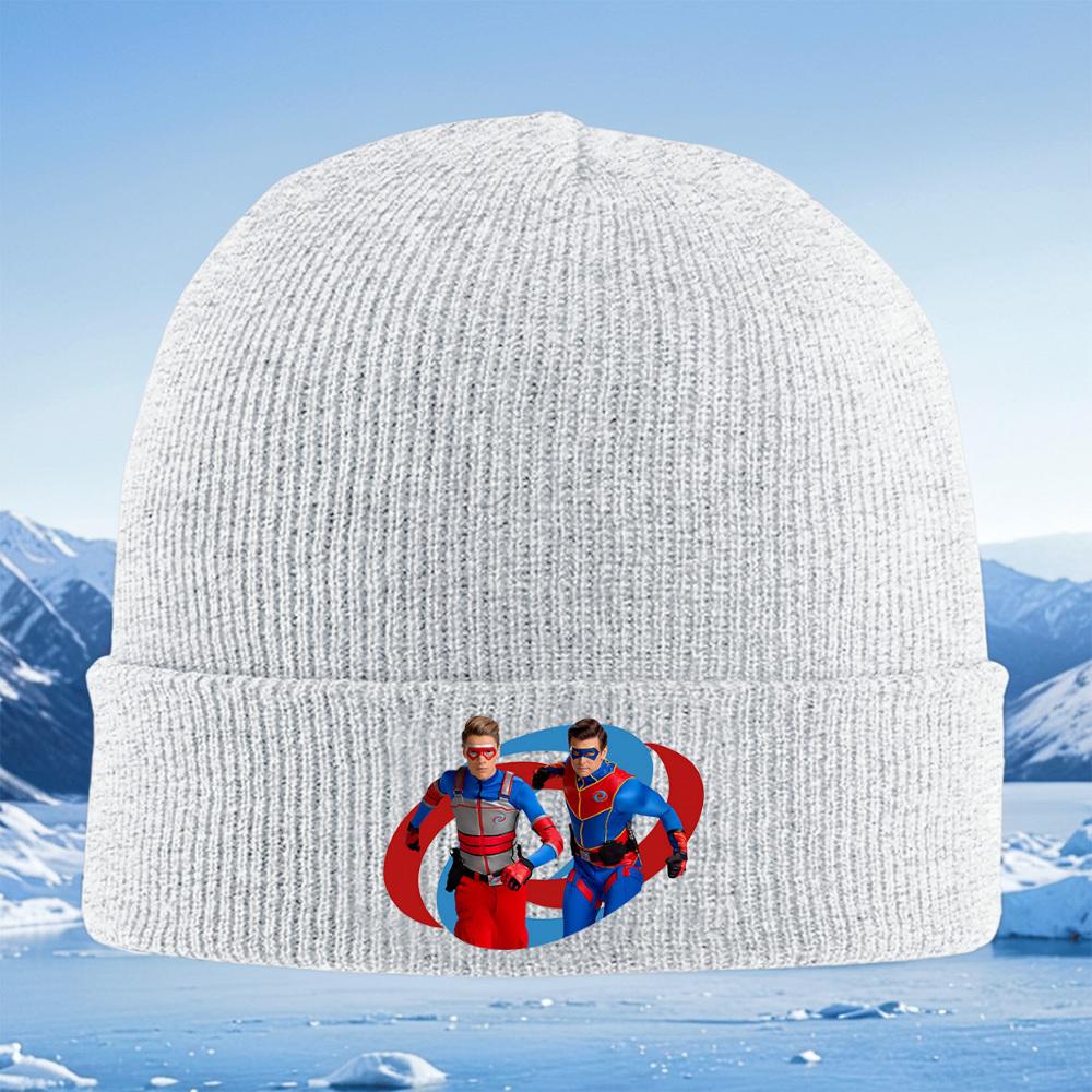 Heroic duo action poses Men Women Unisex Knitted Hat Beanie Pullover Cap Winter Thermal Warm Christmas Outdoor Cycling Hiking Sk