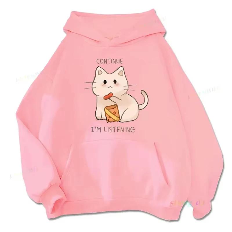 Langärmliger lustiger Bananenkatzen-Print Hoodie Harajuku Sweatshirts Streetwear Kängurutaschen-Hoodie Ästhetische Kleidung