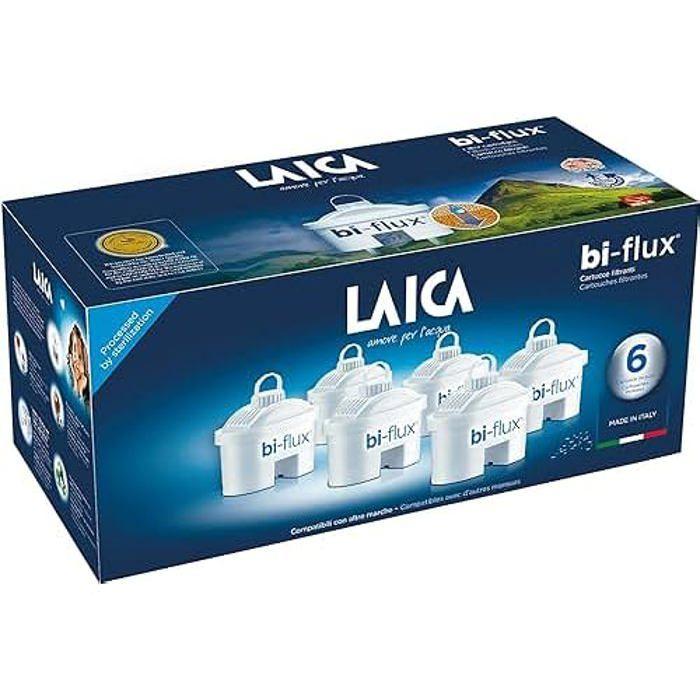 Cartouche Filtrante Bi-Flux Plastique Blanc - LAICA F6M - Améliore la qualité de l'eau - Pack de 6