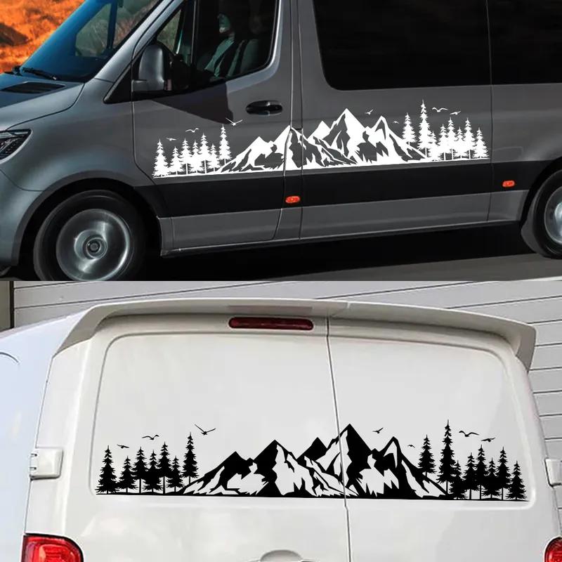 Car Sticker Van Camper Decor Decal Vinyl Mountain Forest Decoration For Truck Camper RV Bus Caravan Body Auto Tuning Accessories