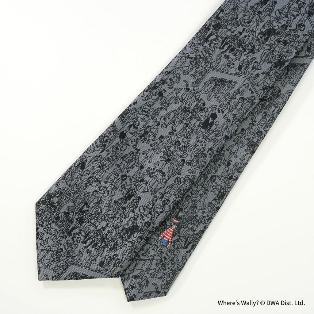 Where's Wally  Necktie (Wally pattern) UNDW0865 Gray