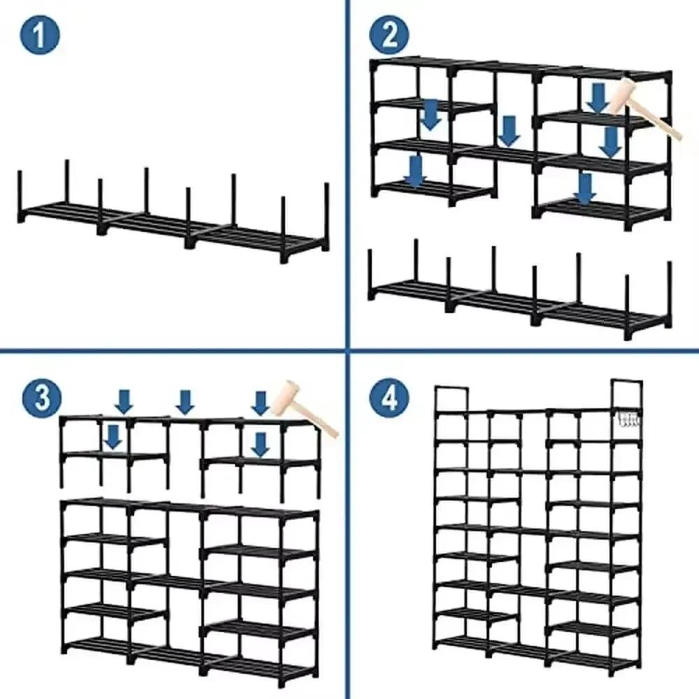 1PC Simple Shoe Rack Durable Shoe Storage Rack Easy To Assemble Shoe Storage Container Multifunctional Display Rack Home Storage