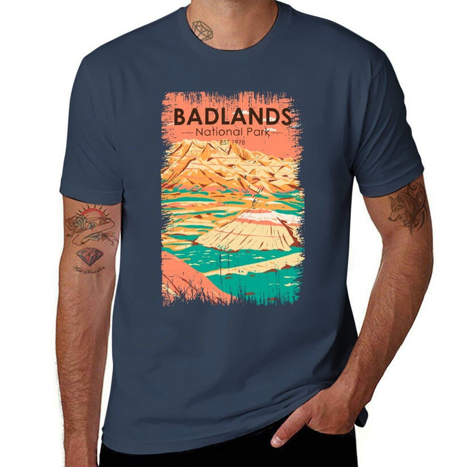 Park Vintage Badlands Landscape National TShirt Quick Dry Outdoor Sports TShirt S