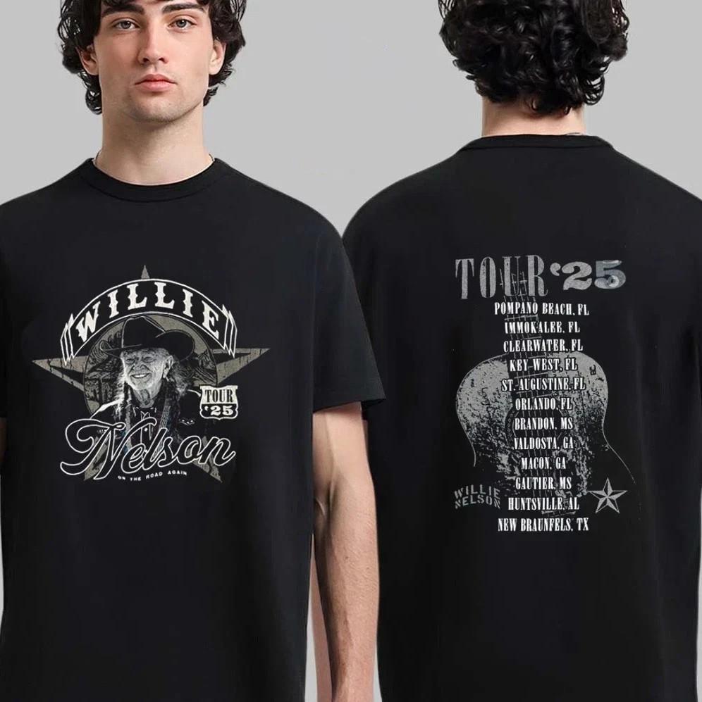

NEW! Willie Nelson T-Shirt 2025 Tour Country Outlaw Rock Concert1 S