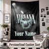 Wall Hanging Tapestry With Custom Name & Text, Nirvana Decorative Tapestry For Bedroom