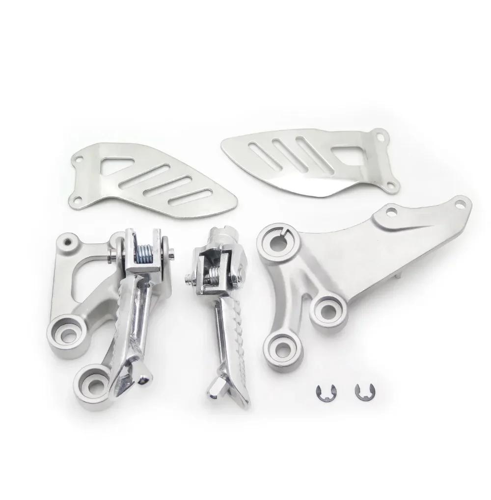 Motor Front Footrest Bracket Set for SUZUKI GSXR600/750 2006-2010 Silver Motorcycle Parts Foot Pegs