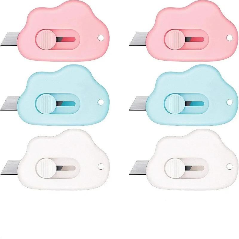 1pcs Mini Cloud Box Cutter Is Extendable and Cute and A Portable Envelope Knife That Slides Open with A Keychain Hole