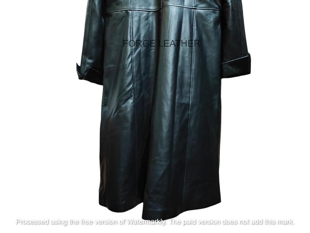 Negru Femei Handmade Design Formal Halloween Piele de Miel Lung Trenci Elegant