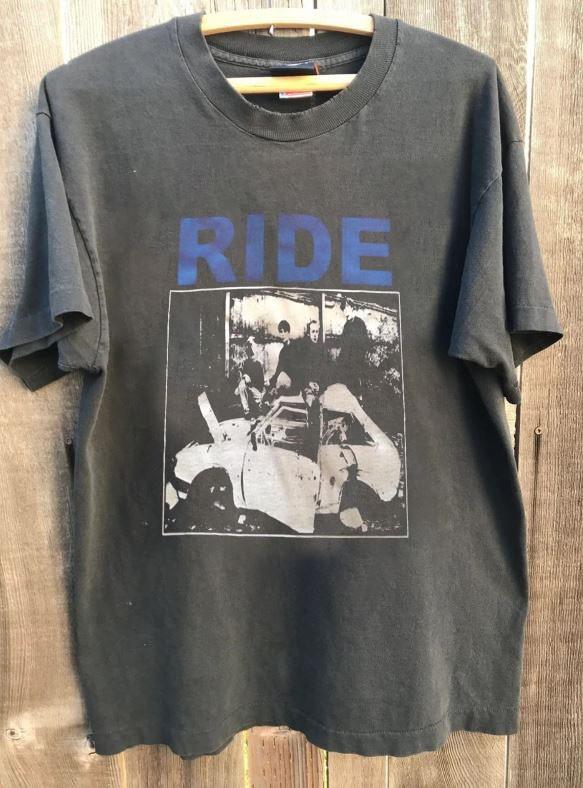 Vtg 90s RIDE Band Tour Classic Style Charcoal Cotton Shirt Unisex S5XL KH18953 XL