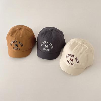Korean Letter Embroidered Baby Cap Summer Toddler Boys Girls Baseball Caps Solid Color Kids Adjustable Peaked Hat