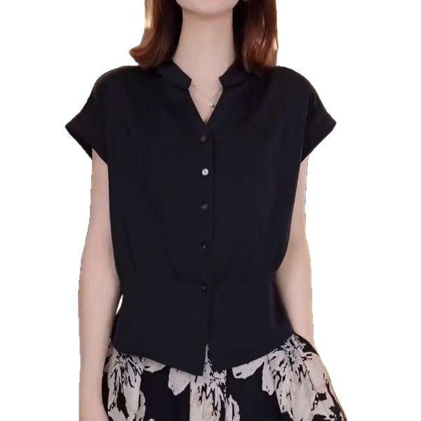 Women's Summer 2025 Slimming Short Sleeve Cardigan Top - Fashionable, Versatile, Age-Reducing Design