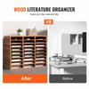 Wood Literature Organizer File Sorter Paper Storage Holder 27 Slots White