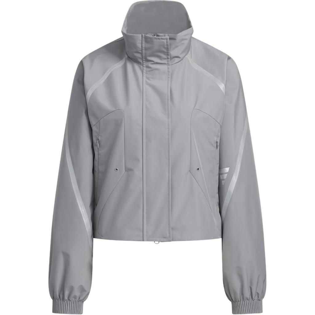 Adidas Fustl W P Jkt2 Stand Collar Loose Comfortable Sports Casual Jacket Women Jackets Gray JM6196