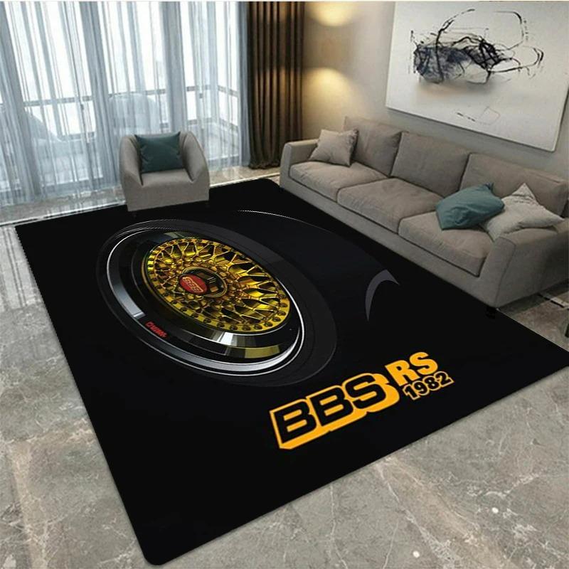 3D BBS Racing Printed Decorative Carpets Non Slip Rugs for Bedroom Kitchen Decor Home Hallway Balcony Floor Mat Soft Doormats