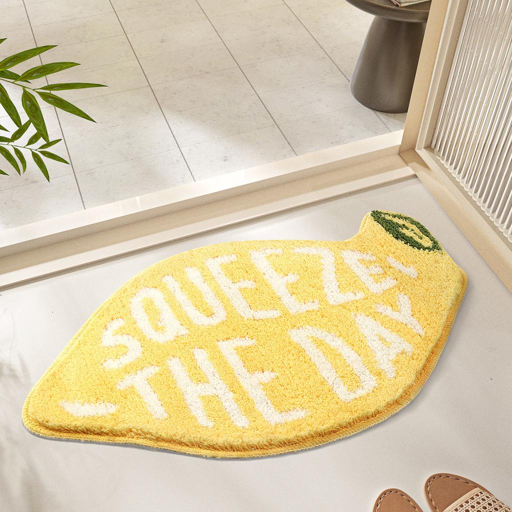 2026 Simple Fruit Bathroom Floor Mat Toilet Semicircular Absorbent Carpet Toilet Non-slip Mat Door Mat