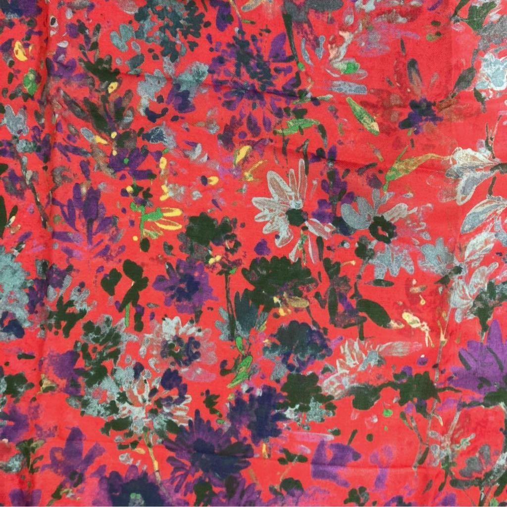 Used Large fringed stole Bimba y Lola floral print