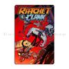Jogo Ratchet And Clank Placas de Metal Clube Decoração de Ferro Placa de Lata Enferrujada Pôster