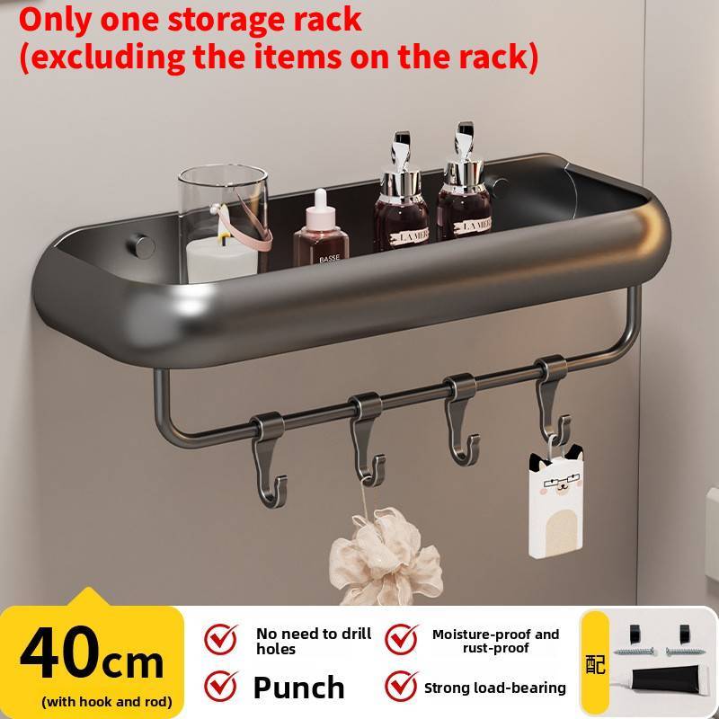 Bathroom Wall Storage Shelf With No Holes Required Design For Home Organization