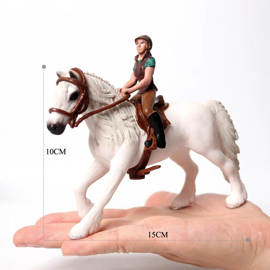 Toy Horses Equestrian Rider Horse Playset Farm Animals Action Figure Animal Figurines Plastic Models Children Toys Kids Gifts