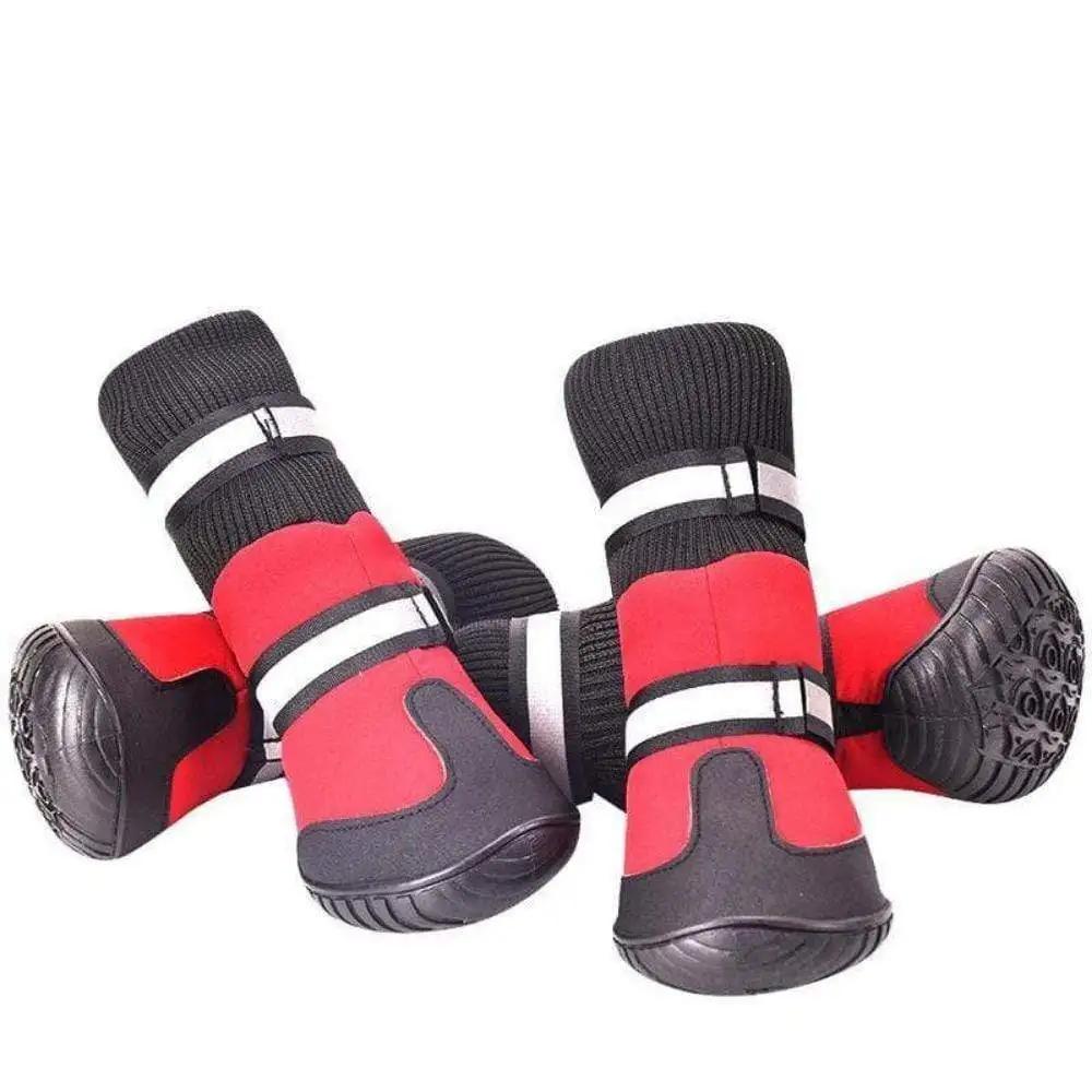 JBTP New 4Pcs Waterproof  Reflective Dog Boots Winter Pet Dog Shoes Outdoor Puppy Snow Dog Booties Anti-Slip Socks Paw Protector