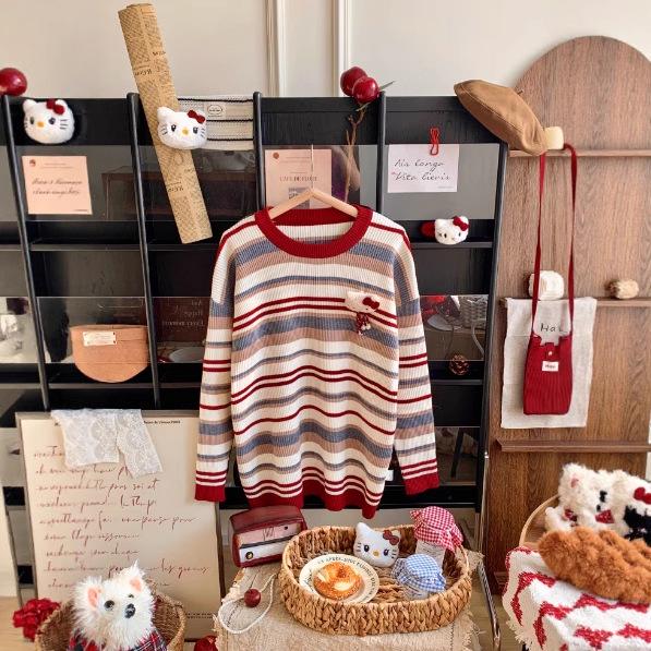 2026 Family Striped Knit Sweater Set: Mother & Daughter Autumn-Winter Fashion