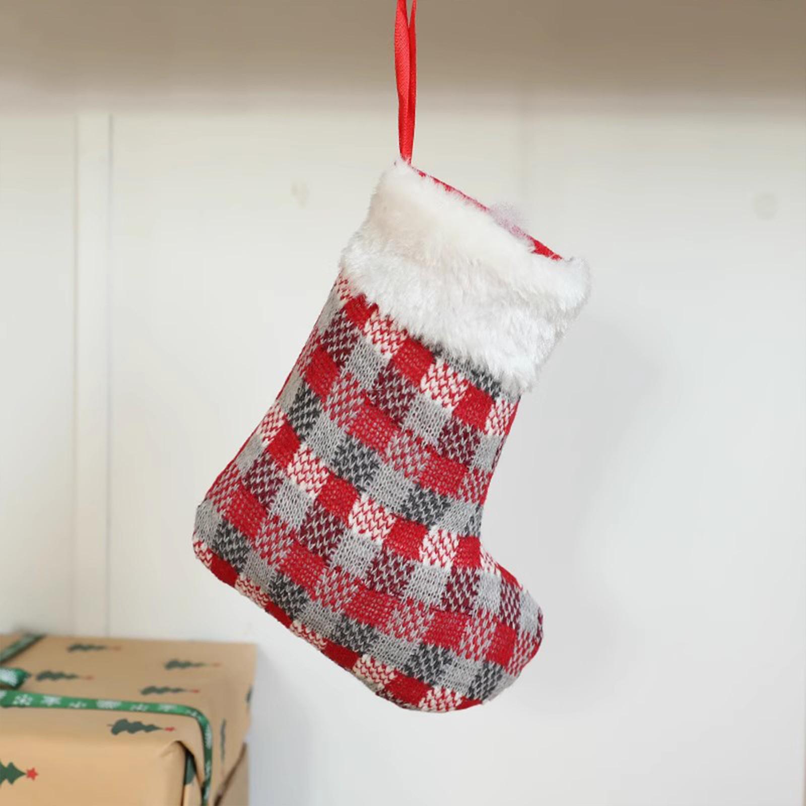 

Красный мультяшный тканевый подарочный пакет рождественская подвеска елочные украшения рождественские чулки украшение для вечеринки One Size