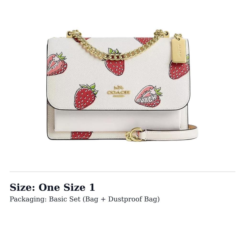 COACH Klare Coated Canvas With Leather Shoulder Bag Small Women's Gold & Chalk Multicolor CAL65-IMCAH
