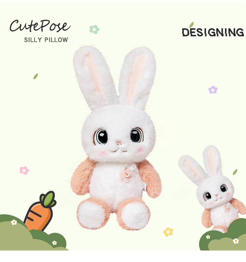 Cute Long-Eared Rabbit Plush Toy - Cartoon Big-Eyed Doll for Kids' Companionship and Gifts
